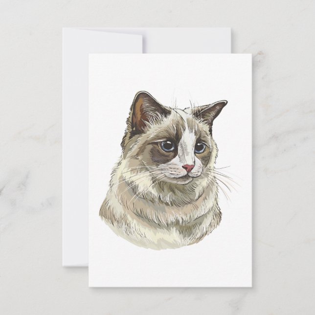 Hand drawing luffy Ragdoll cat Thank You Card (Front)