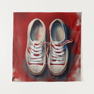 Hand Drawing Of Funny Shoes Tapestry