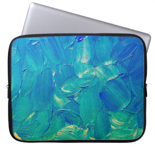 Hand drawing oil painting, spots of paint and brus laptop sleeve
