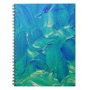 Hand drawing oil painting, spots of paint and brus notebook