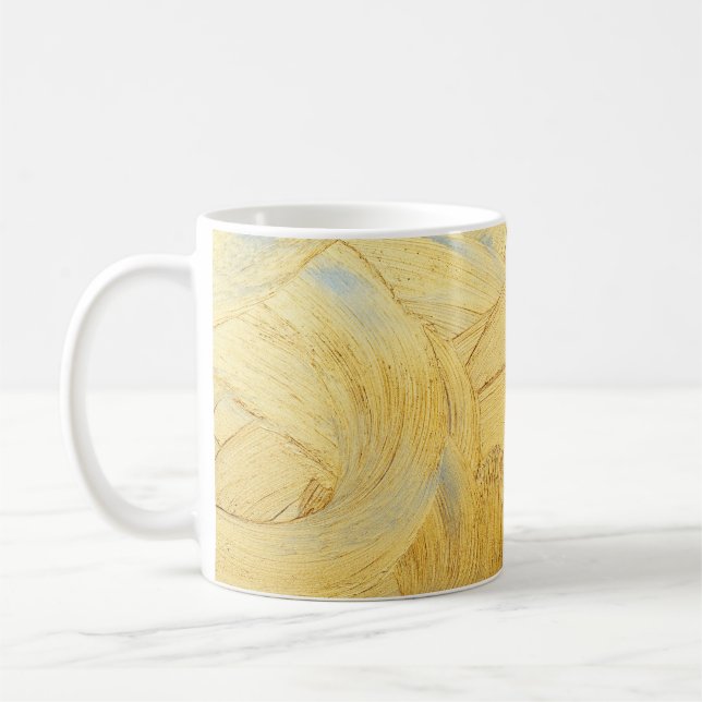 Hand drawing paint gold brush stroke  coffee mug (Left)