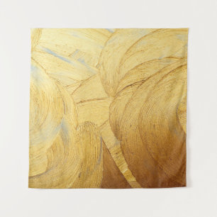 Hand drawing paint gold brush stroke tapestry