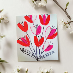 hand drawing Tulips Mother’s Day Card 