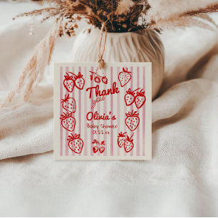 Hand Drawn A Berry Sweet Strawberries Baby Shower Favour Tags