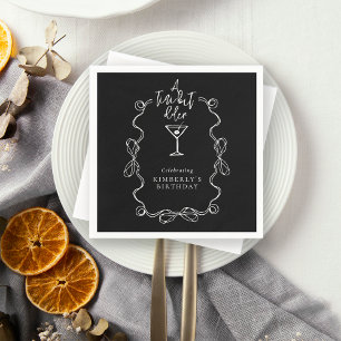 Hand Drawn A Tiny Bit Older Black Birthday Party Napkin