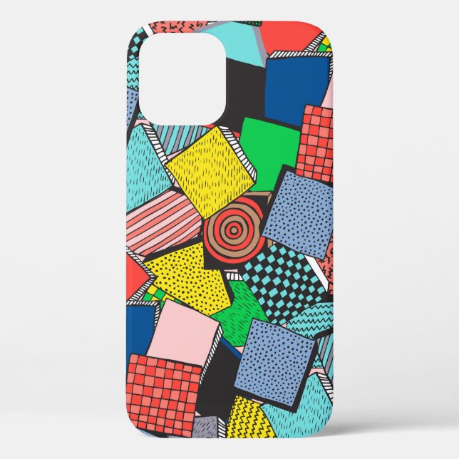 Hand Drawn Abstract Blocks Texture Case-Mate iPhone Case (Back)