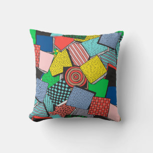 Hand Drawn Abstract Blocks Texture Cushion