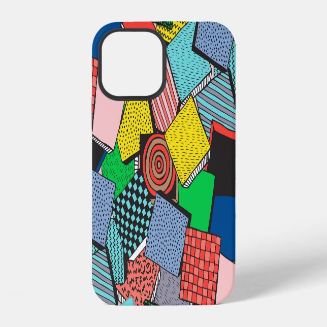 Hand Drawn Abstract Blocks Texture iPhone Case (Back)