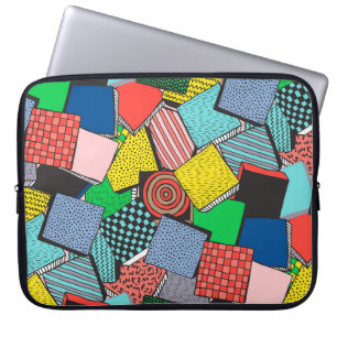 Hand Drawn Abstract Blocks Texture Laptop Sleeve