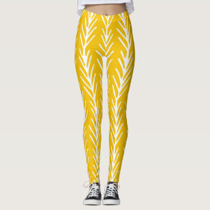 Hand Drawn Abstract Floral Pattern Leggings