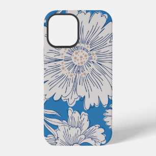 Hand drawn abstract garden flowers. Contour drawin iPhone 12 Case