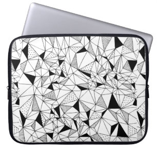 hand drawn abstract geometrical background with po laptop sleeve