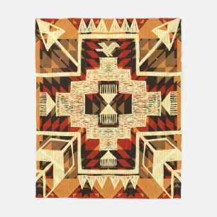 Hand drawn abstract illustration native American s Fleece Blanket
