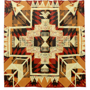 Hand drawn abstract illustration native American s Shower Curtain