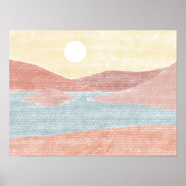 Hand Drawn Abstract Landscape  Poster (Front)