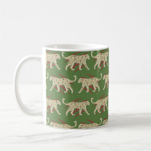 Hand Drawn Abstract Leopard Cheetah with Animal Sk Coffee Mug