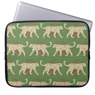 Hand Drawn Abstract Leopard Cheetah with Animal Sk Laptop Sleeve