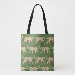 Hand Drawn Abstract Leopard Cheetah with Animal Sk Tote Bag