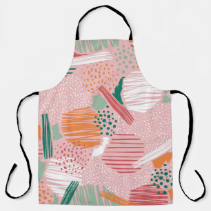 Hand drawn abstract line and paint seamless patter apron
