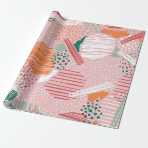 Hand drawn abstract line and paint seamless patter wrapping paper