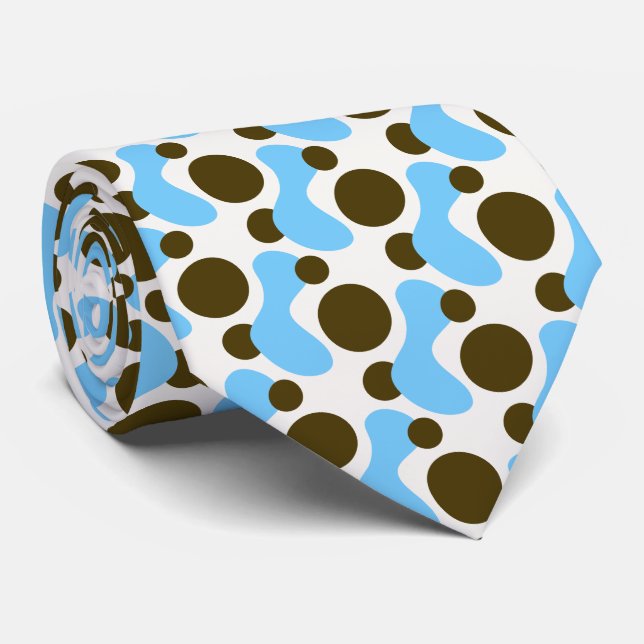 Hand Drawn Abstract Organic Shapes Necktie (Rolled)