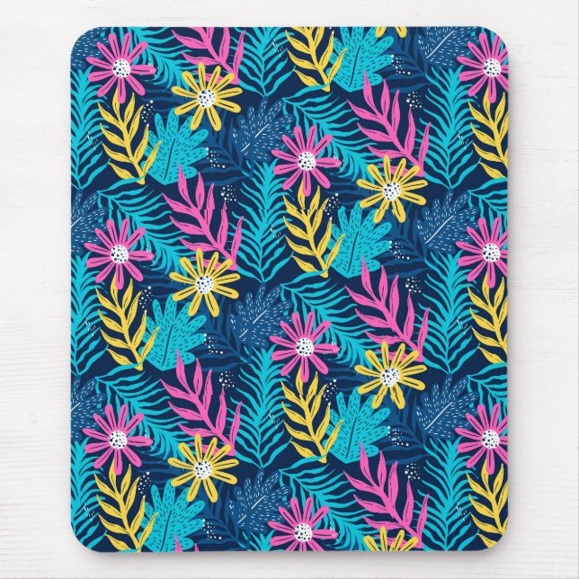 Hand Drawn Abstract Pattern With Plants-86761 Mouse Pad (Front)