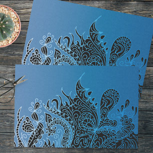 Hand Drawn Abstract Tribal Hippie Doodle Bohemian Tissue Paper