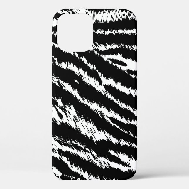 Hand Drawn Abstract Two Colours Zebra Stripes Repe Case-Mate iPhone Case (Back)