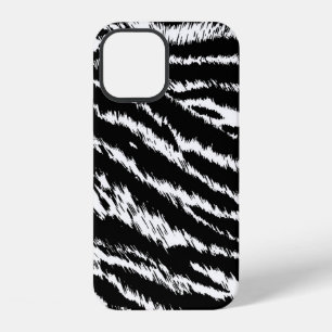 Hand Drawn Abstract Two Colours Zebra Stripes Repe iPhone 12 Case