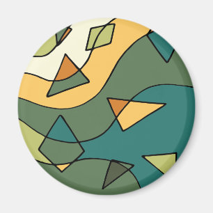 Hand drawn abstract vintage design magnet