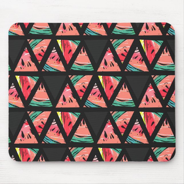 Hand Drawn Abstract Watermelon Pattern Mouse Pad (Front)