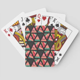 Hand Drawn Abstract Watermelon Pattern Playing Cards