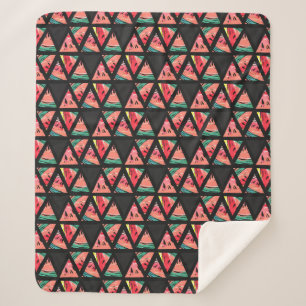 Hand Drawn Abstract Watermelon Pattern Sherpa Blanket