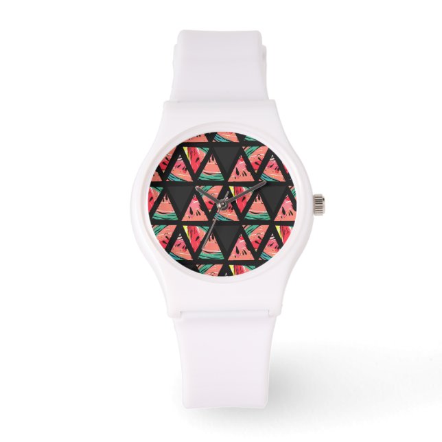 Hand Drawn Abstract Watermelon Pattern Watch (Front)
