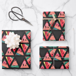 Hand Drawn Abstract Watermelon Pattern Wrapping Paper Sheet
