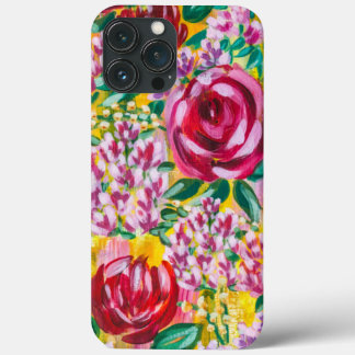 Hand drawn Acrylic Floral  Painting   iPhone 13 Pro Max Case