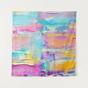 Hand drawn acrylic painting. Abstract art backgrou Tapestry