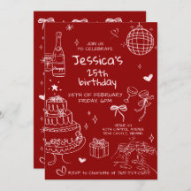 Hand Drawn Adult Handwritten Scribble Birthday 