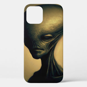 Hand Drawn Alien Portrait  iPhone 12 Case