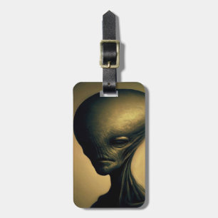 Hand Drawn Alien Portrait Luggage Tag