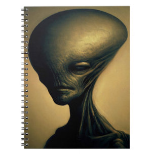 Hand Drawn Alien Portrait Notebook