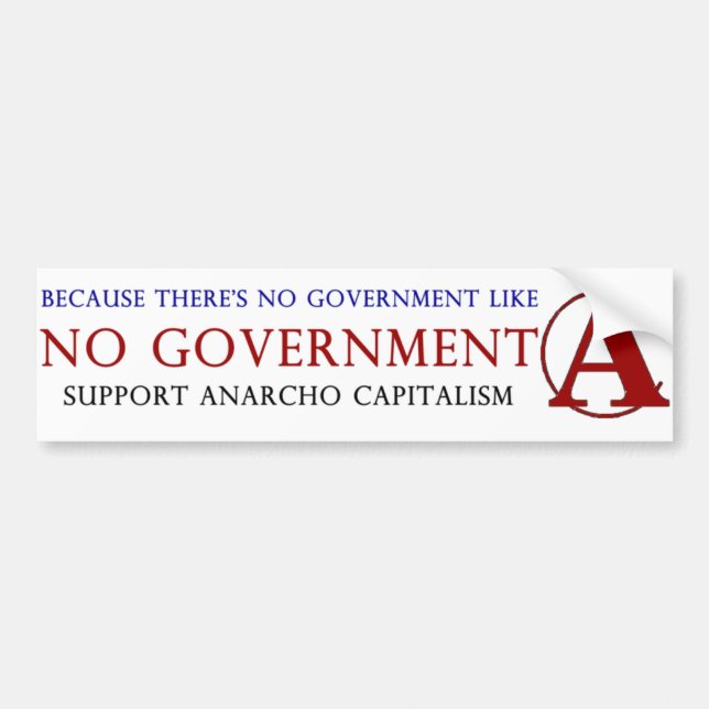 Hand Drawn Anarcho Captalist -Capitalism + Anarchy Bumper Sticker (Front)