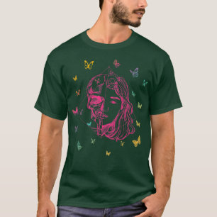 Hand Drawn Anime Skelita with Butterflies  (2) T-Shirt
