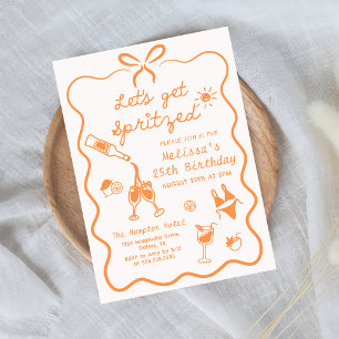 Hand Drawn Aperol Spritz Birthday Invitation