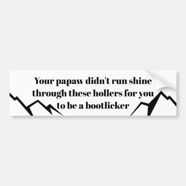  hand drawn Appalachian liberal leftist bumper Sticker (Front)