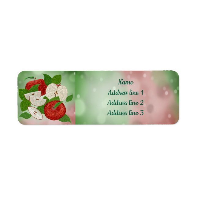 Hand-Drawn Apple Address Labels – Rustic (Front)