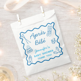 Hand Drawn Apres Ski Personalised Baby Shower Favour Bag