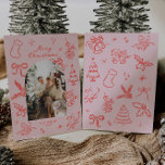 Hand Drawn Arch Photo Christmas Card<br><div class="desc">This hand drawn Christmas card template featuring cute hand drawn elements and a retro themed font pairing. Edit all wording and colours to make this holiday card fit your own personal style.</div>