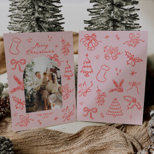 Hand Drawn Arch Photo Christmas Card