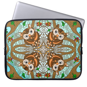 Hand Drawn Art Owl Mandala  Laptop Sleeve
